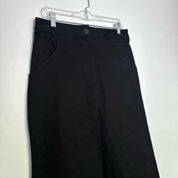 Who What Wear Collection Mack Flared Midi Skirt in Licorice Size Large NEW Slit - Picture 3 of 12